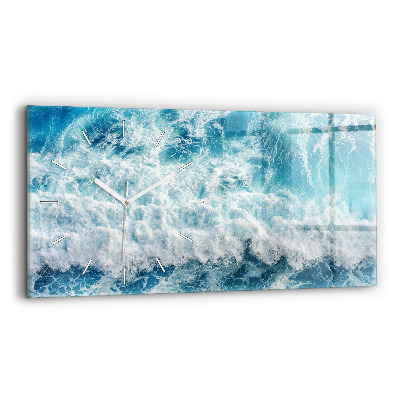 Horloge rectangulaire horizontale Vagues de la mer