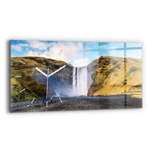 Horloge rectangulaire horizontale Chute d'eau en Islande