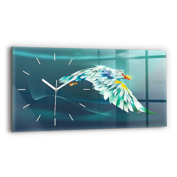 Horloge rectangulaire horizontale Image d'un aigle volant