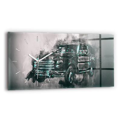 Horloge murale horizontale Voiture ancienne