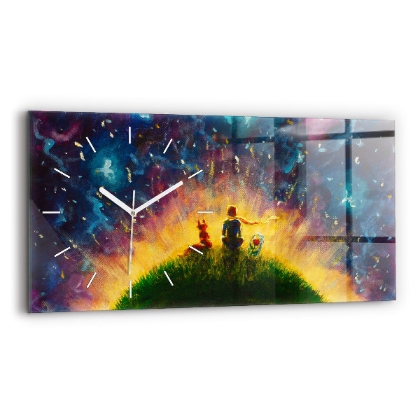 Horloge murale horizontale Petit prince abstrait