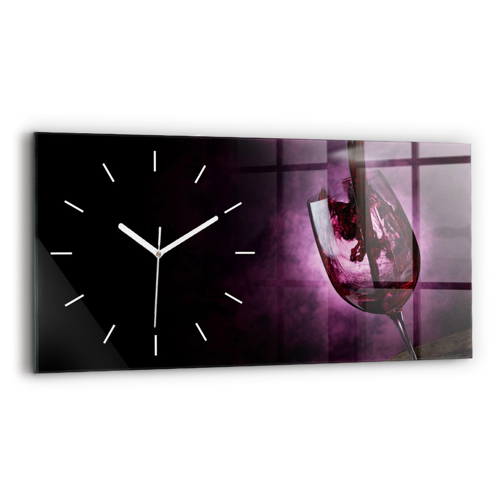 Horloge murale horizontale Verre à vin
