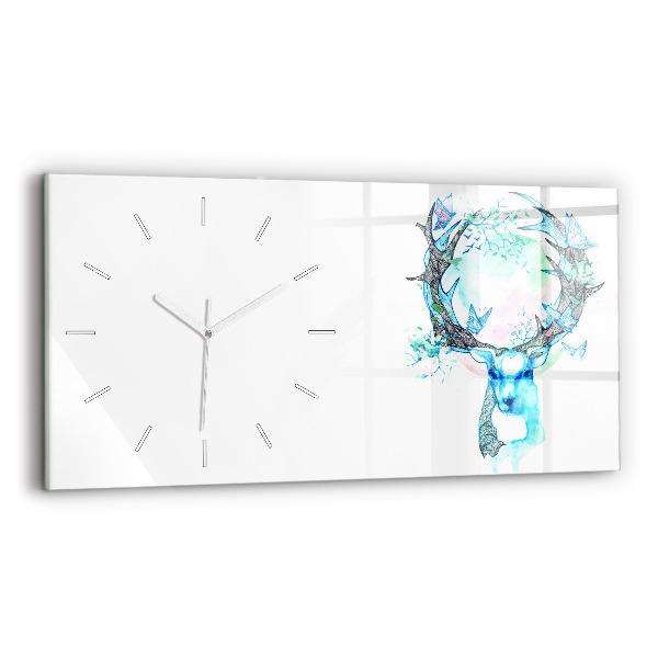 Horloge horizontale en verre Illustration d'un cerf