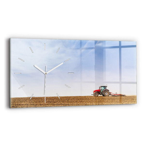 Horloge rectangulaire horizontale Agriculteur dans un tracteur