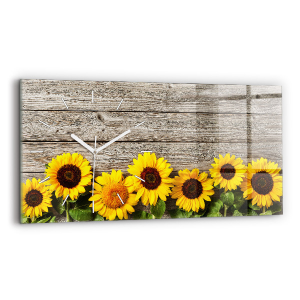 Horloge murale horizontale Tournesols