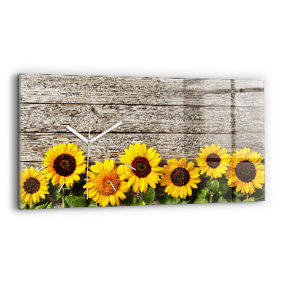Horloge murale horizontale Tournesols