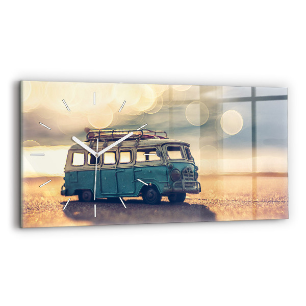 Horloge rectangulaire horizontale Campeur sur la plage