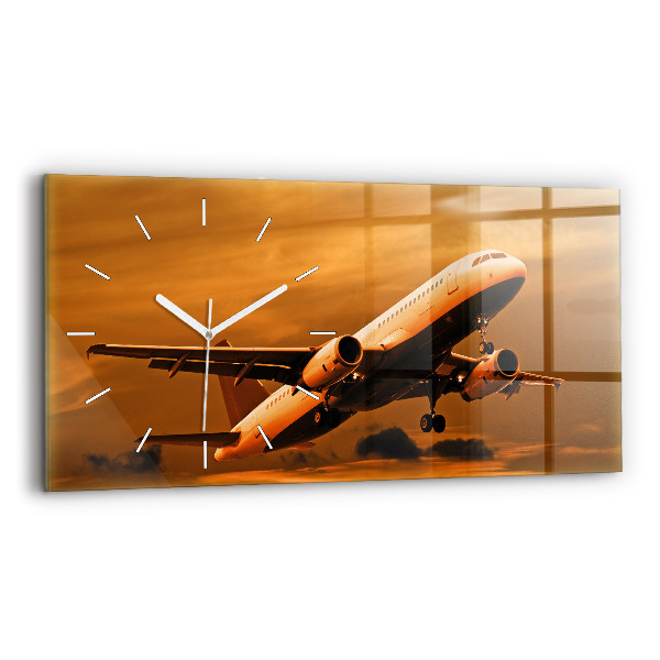 Horloge murale horizontale Voyage en avion