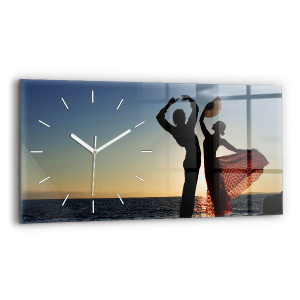 Horloge horizontale en verre Danse espagnole en mer