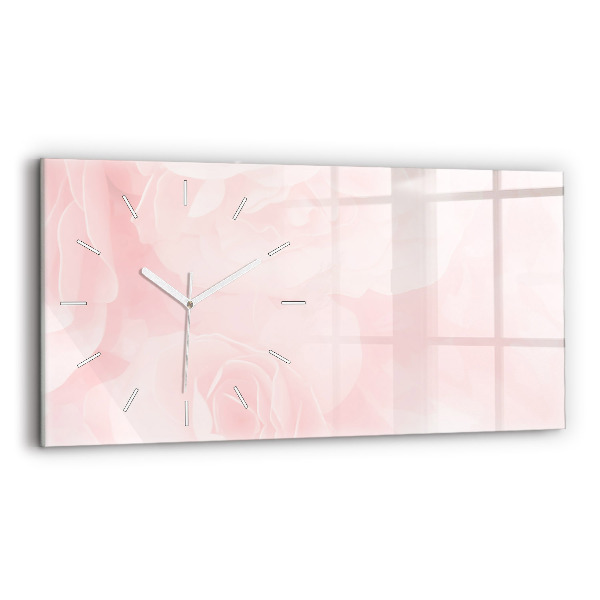 Horloge rectangulaire horizontale Roses en fleurs