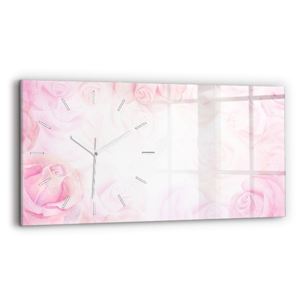 Horloge murale horizontale Roses abstraites