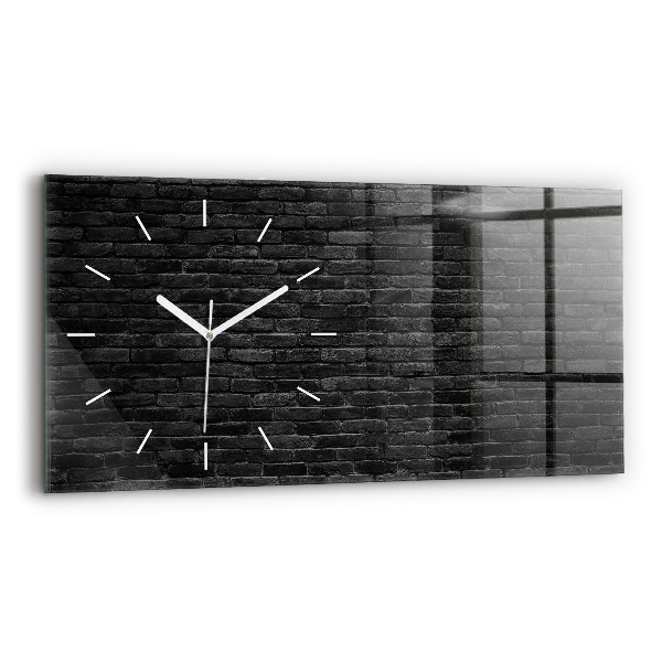 Horloge rectangulaire horizontale Mur de briques sombres