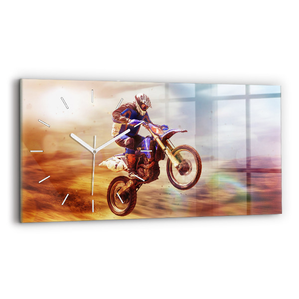 Horloge murale horizontale Motocross enduro