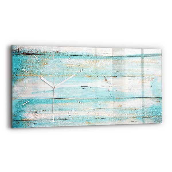 Horloge rectangulaire horizontale Planches bleues