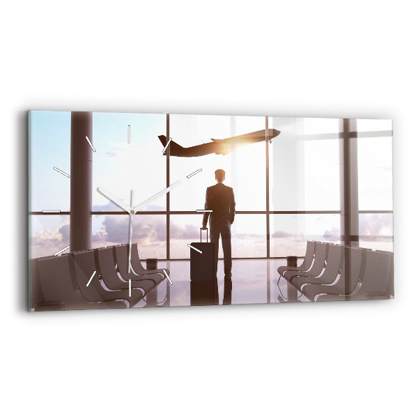 Horloge rectangulaire horizontale Homme à l'aéroport