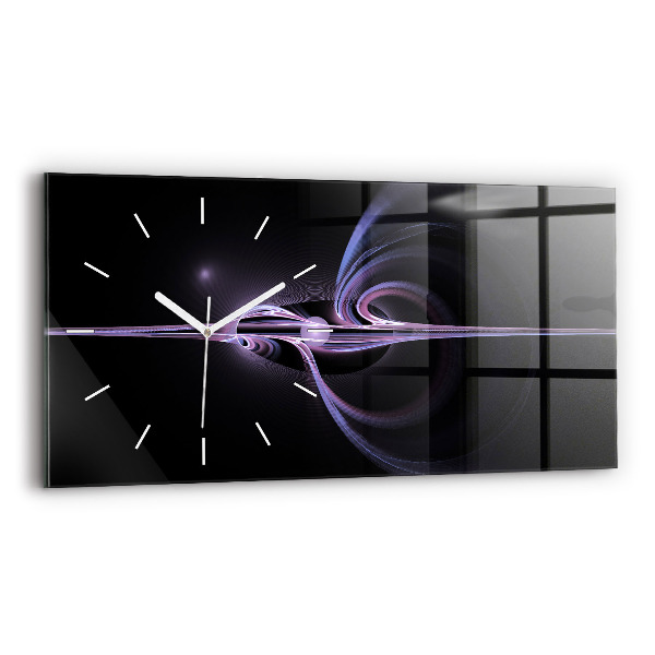 Horloge murale horizontale Abstraction violette