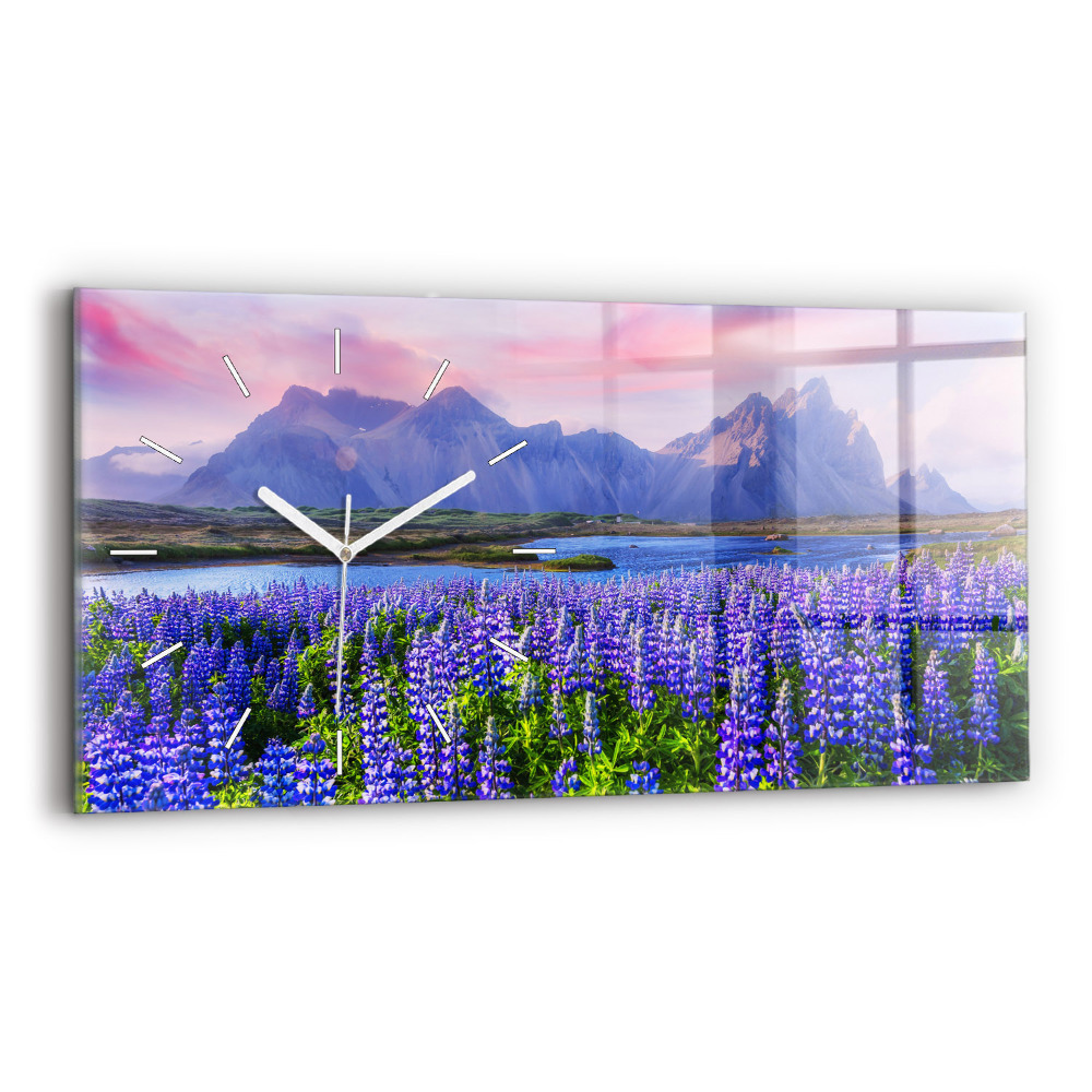 Horloge rectangulaire horizontale Vue d'une montagne en Islande