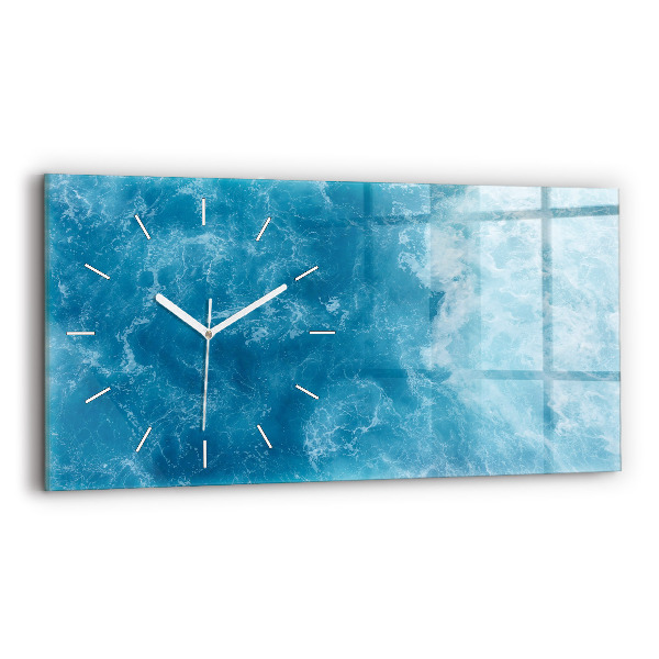 Horloge horizontale en verre Eau de mer