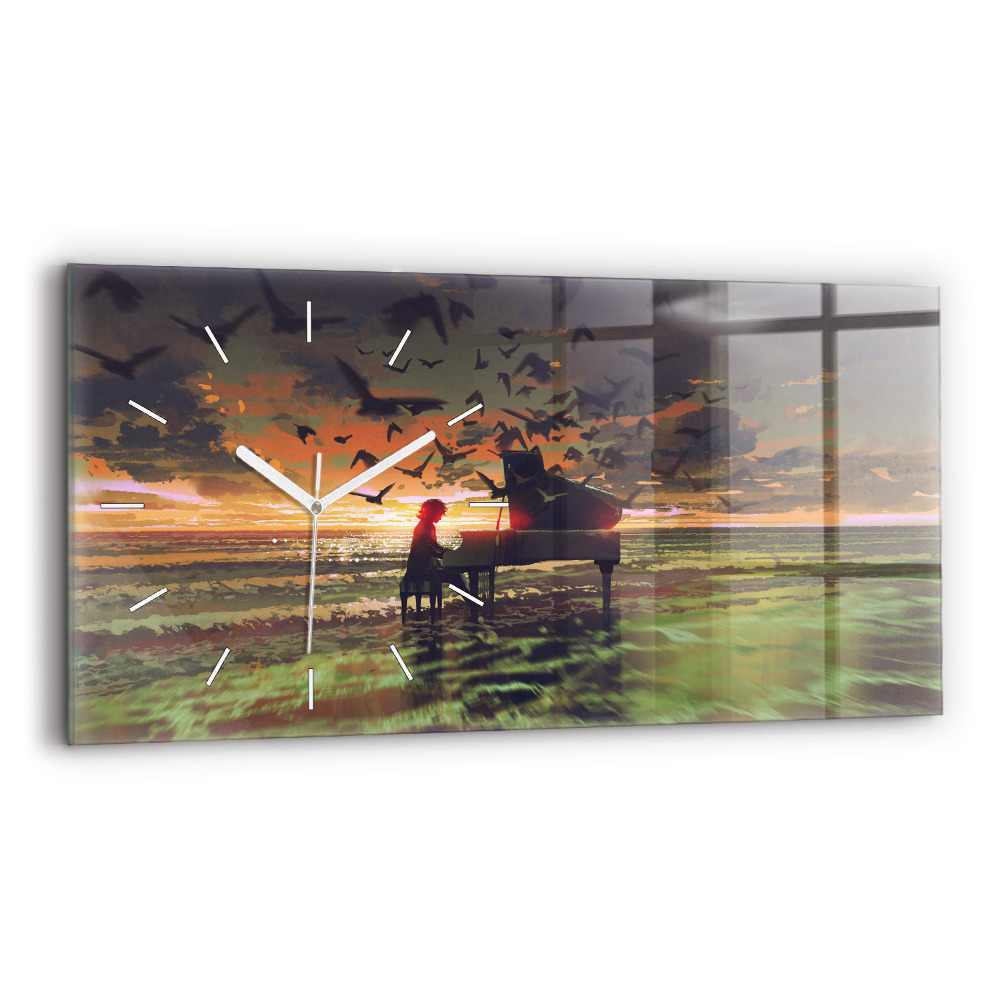 Horloge murale horizontale Concert sur la plage