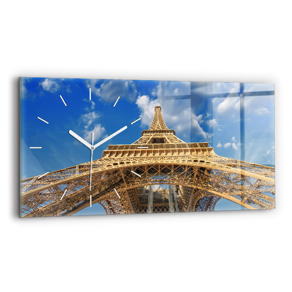 Horloge horizontale en verre France Tour Eiffel