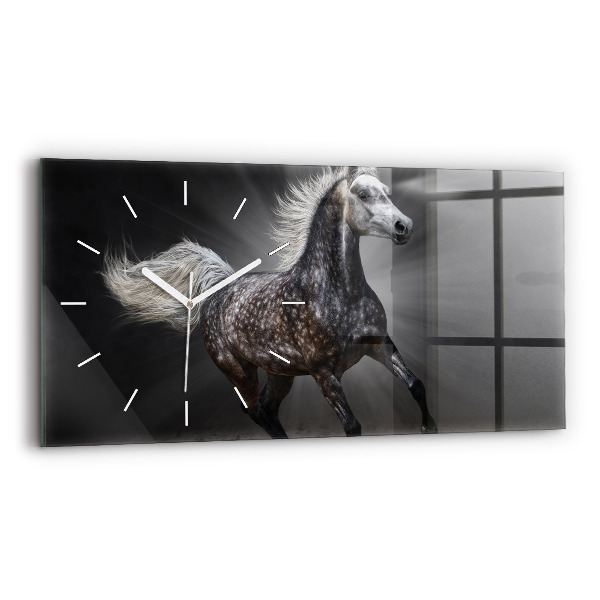 Horloge murale horizontale Cheval au galop