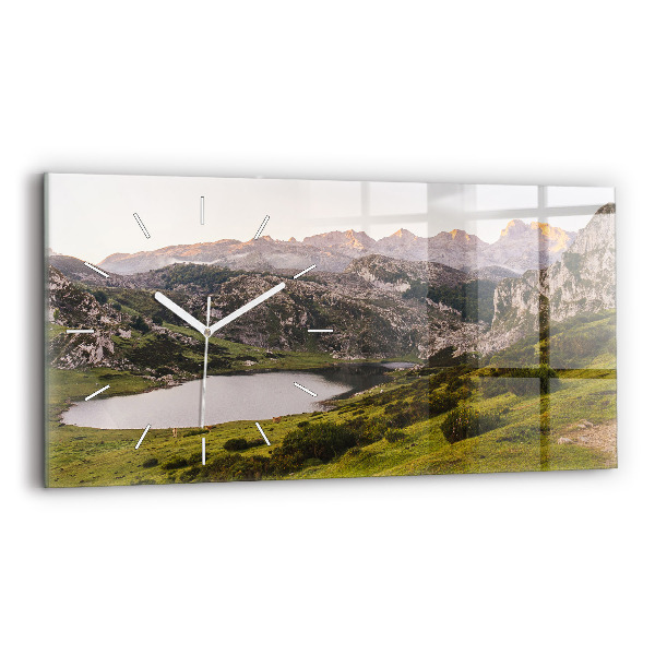 Horloge murale horizontale Lac et montagnes des Pyrénées