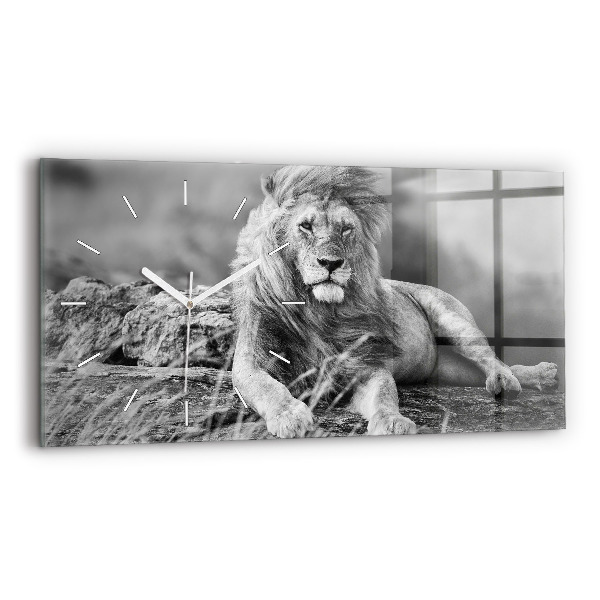 Horloge horizontale en verre Abstrait - Lion