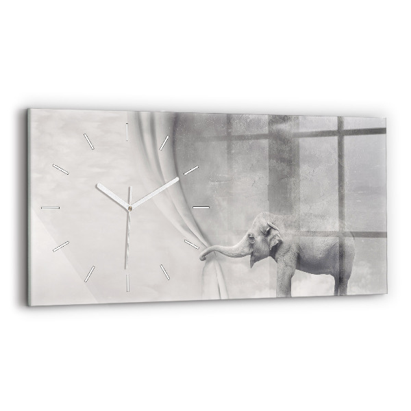 Horloge rectangulaire horizontale Éléphant