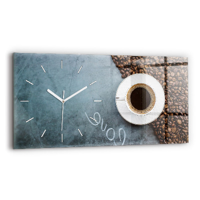 Horloge rectangulaire horizontale Tasse de café