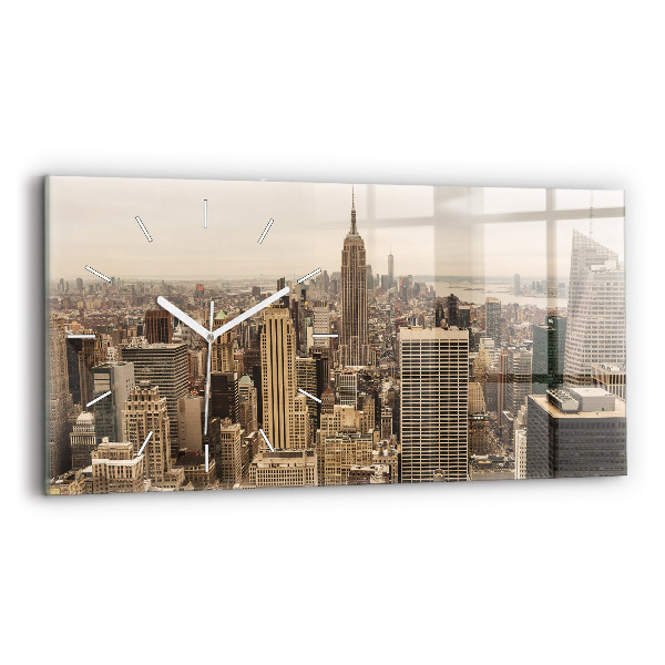 Horloge horizontale en verre Ville paysage