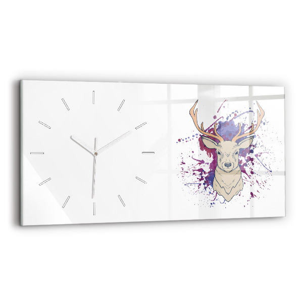 Horloge rectangulaire horizontale Illustration vectorielle d'un cerf