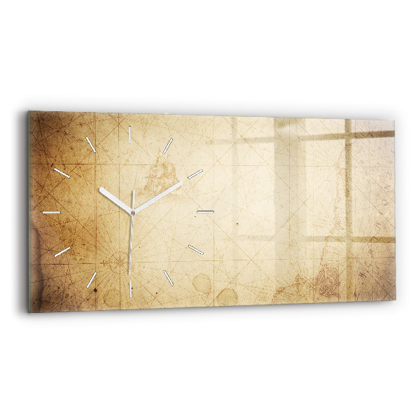 Horloge rectangulaire horizontale Ancienne carte du monde