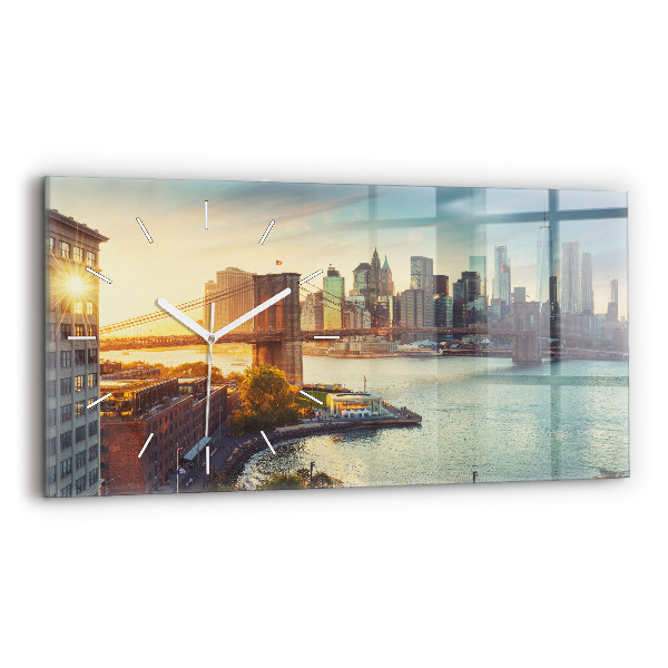 Horloge murale horizontale New York Manhattan