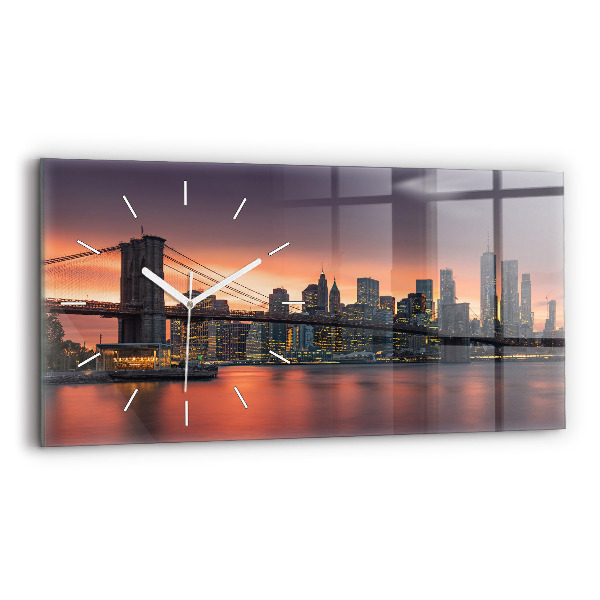 Horloge horizontale en verre New York East River