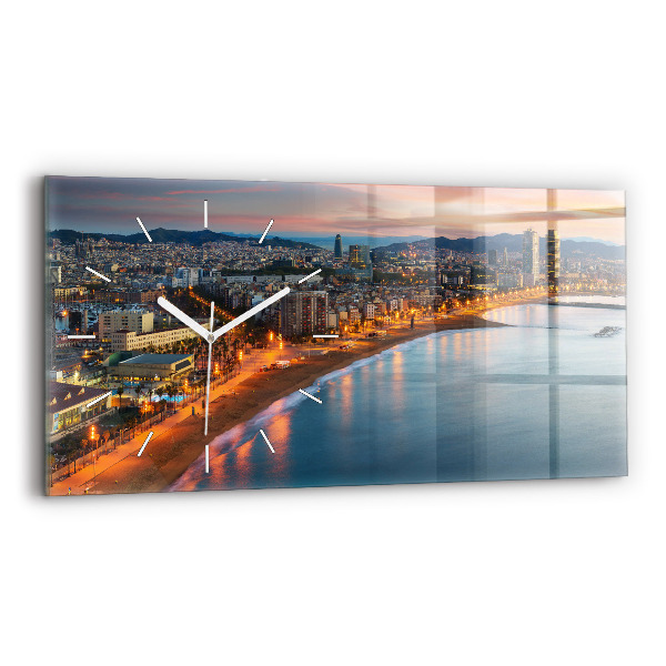 Horloge rectangulaire horizontale Plage de Barcelone