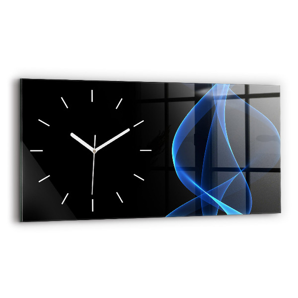 Horloge rectangulaire horizontale Lignes bleues