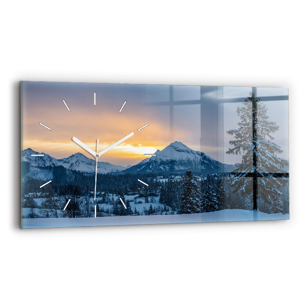 Horloge rectangulaire horizontale Paysage de montagne