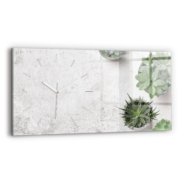 Horloge rectangulaire horizontale Plantes décoratives