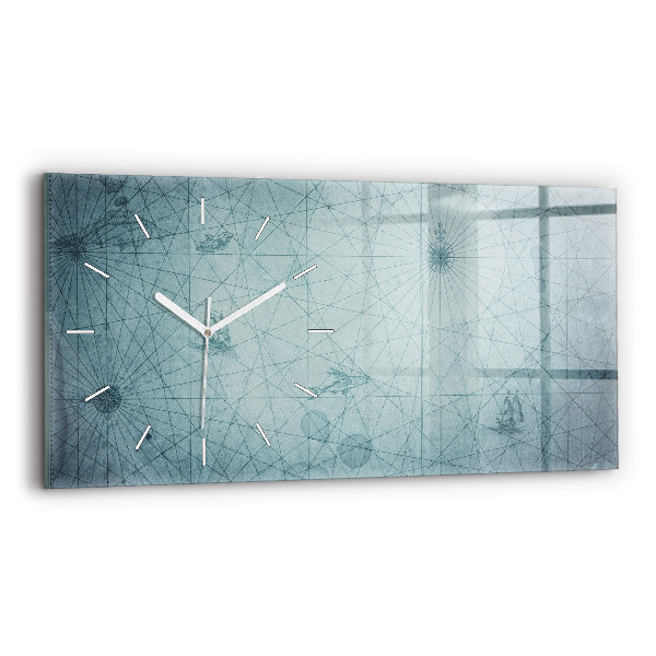 Horloge murale horizontale Carte vintage