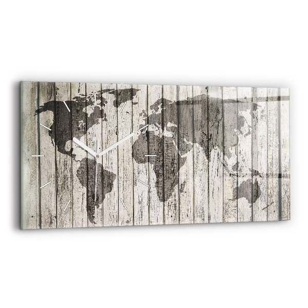 Horloge rectangulaire horizontale Planches de la carte du monde