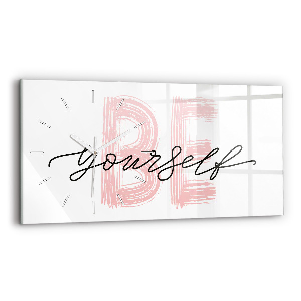 Horloge rectangulaire horizontale Inscription Be yourself