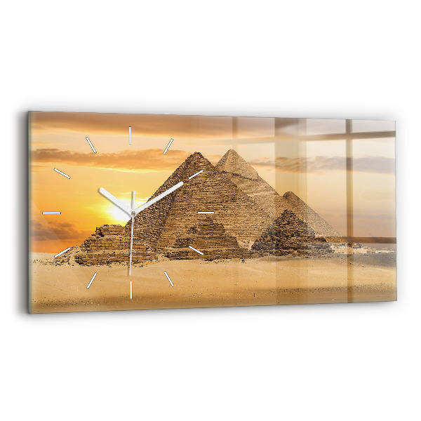 Horloge rectangulaire horizontale Pyramides et coucher de soleil