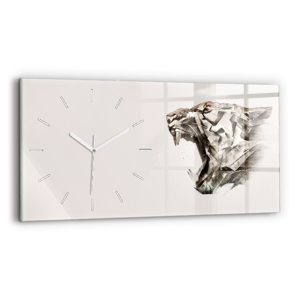 Horloge rectangulaire horizontale Portrait peint d'un tigre