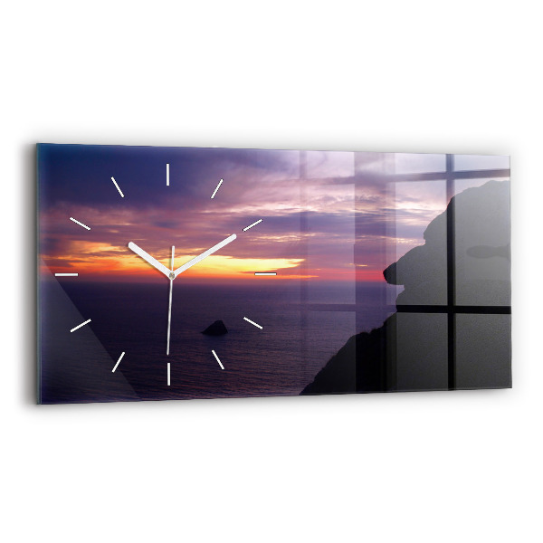 Horloge rectangulaire horizontale Tête de pierre