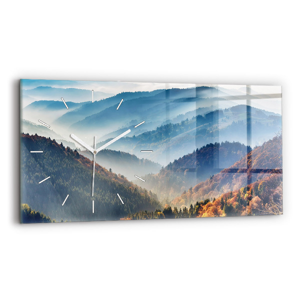 Horloge murale horizontale Paysage de montagne