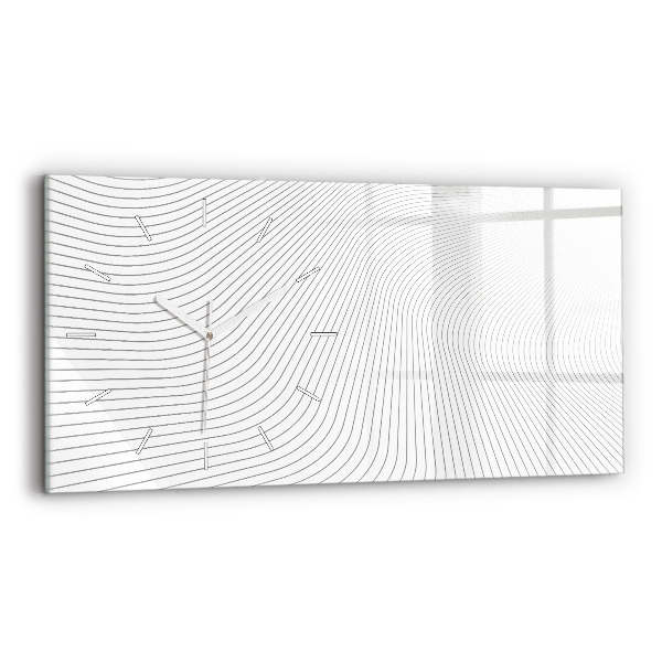 Horloge horizontale en verre Lignes abstraites