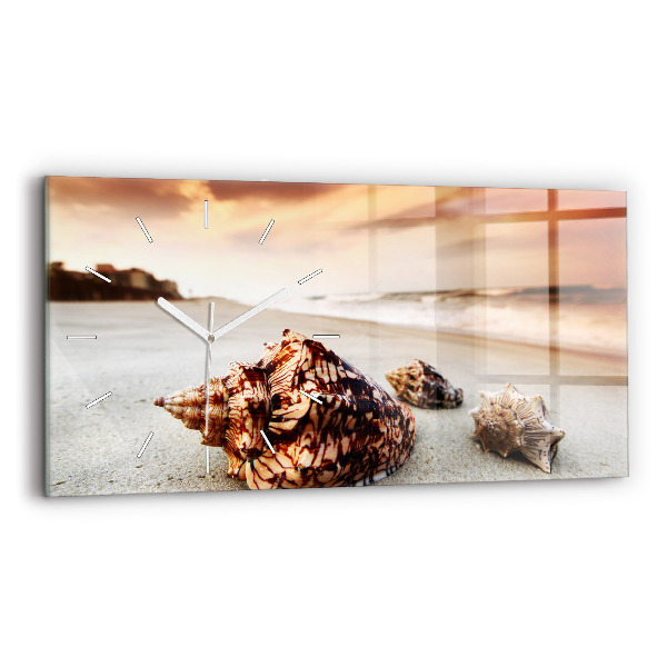 Horloge murale horizontale Coquillage sur la plage