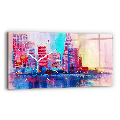 Horloge rectangulaire horizontale Abstrait de gratte-ciel