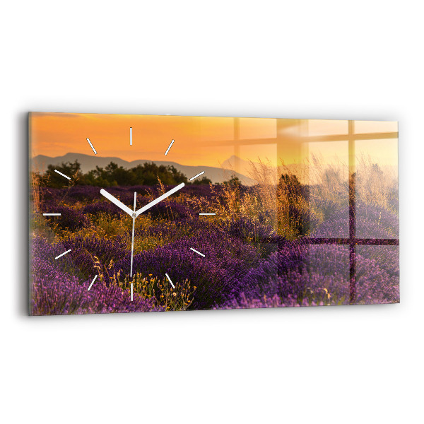 Horloge horizontale en verre Prairie de lavande France