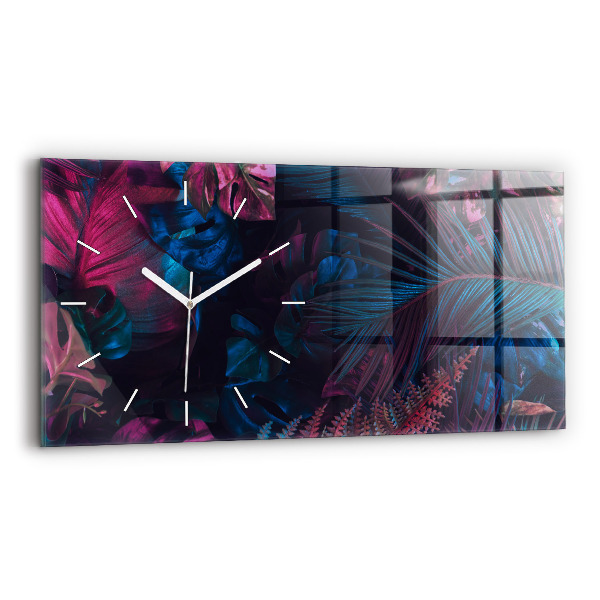 Horloge rectangulaire horizontale Fleurs exotiques